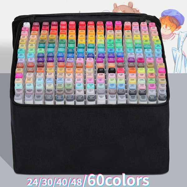24/30/40/48/60color Double Headed Marker Pen Set Sketching Alcohol Based  Markers for Bookmark Manga Drawing School Art Supplies